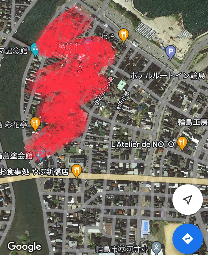 【画像＆動画】能登半島地震の火事の場所はどこ？範囲や朝市の場所は？の記事の画像2